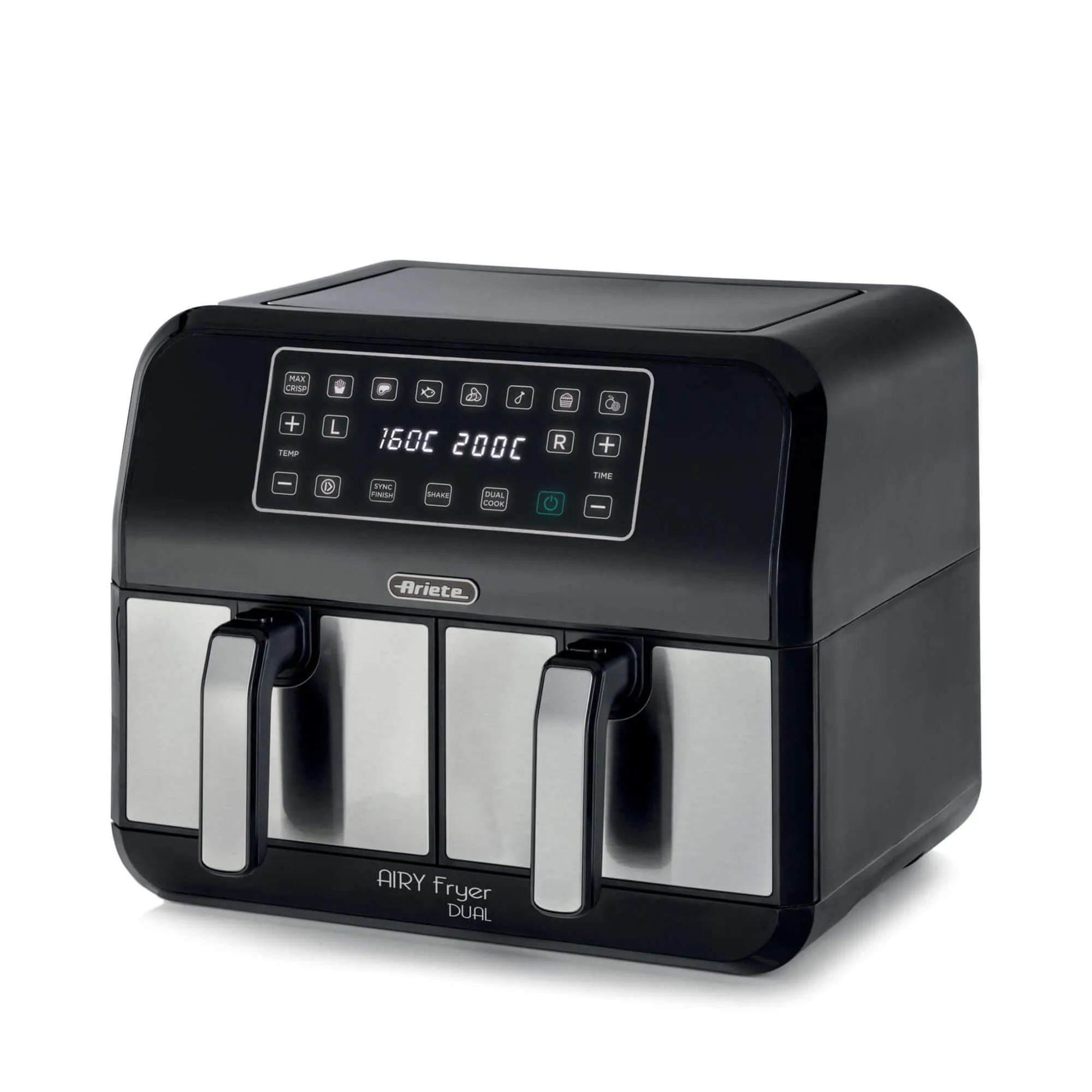 Ariete Airy Dual: Çift hazneli Hava fritözü fırın. Çıtır Pişirme ve Meyve kurutma fonksiyonlu - 8 Litre (4LX2), 35-200C arası ısı ayarlı