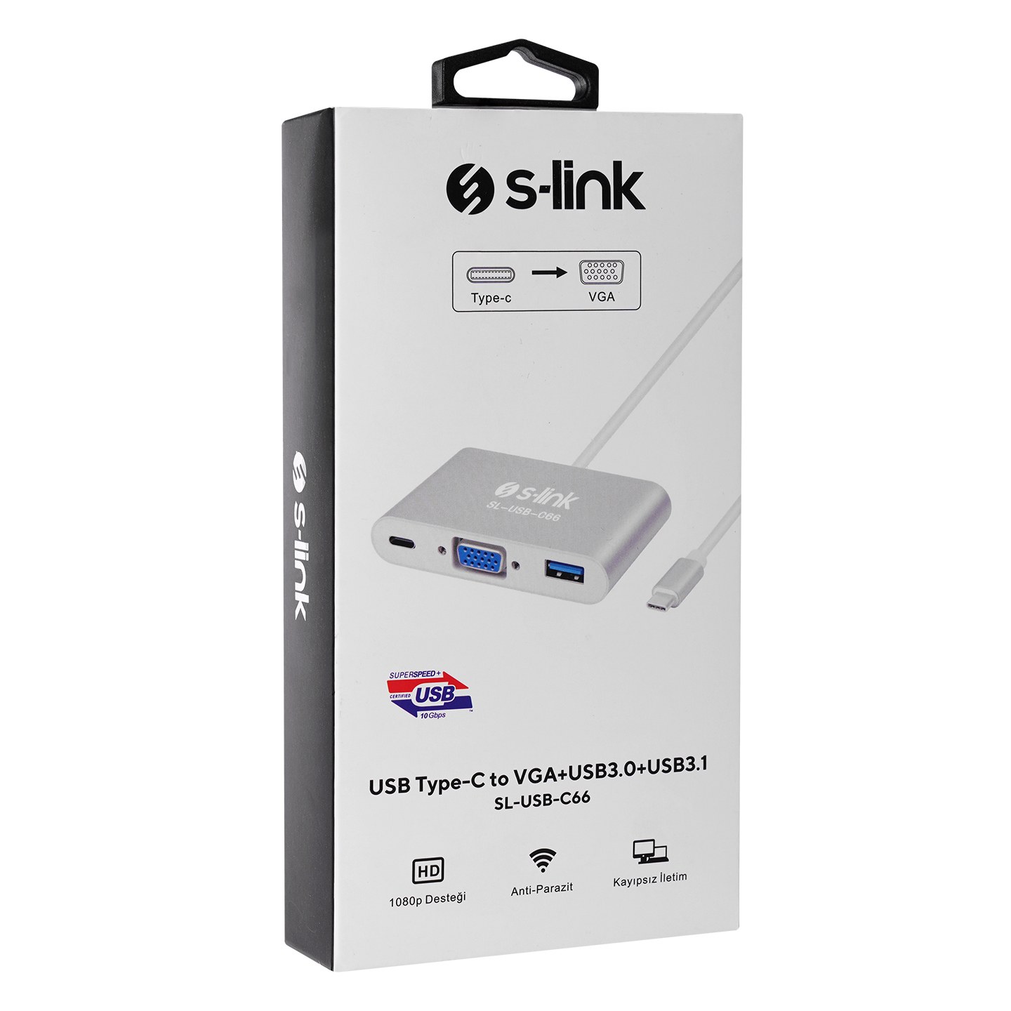 S-Link SL-USB-C66 Type-C VGA USB 3.0 PD Çoklu Bağlantı Adaptörü