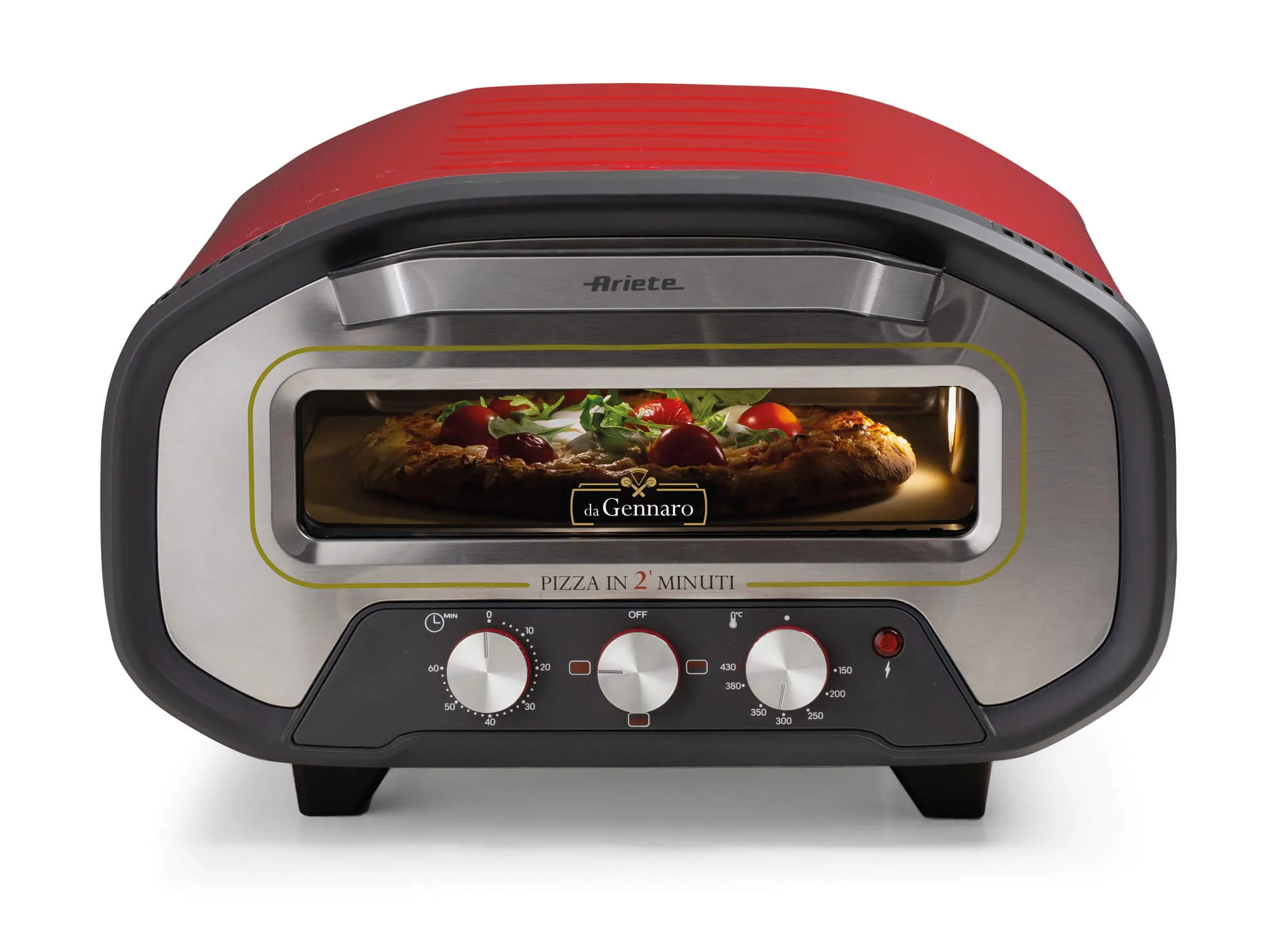 Ariete Pro Pizza fırını. 420 Derece. Pratik ve güçlü. Özel pizza taşlı. (Kırmızı)