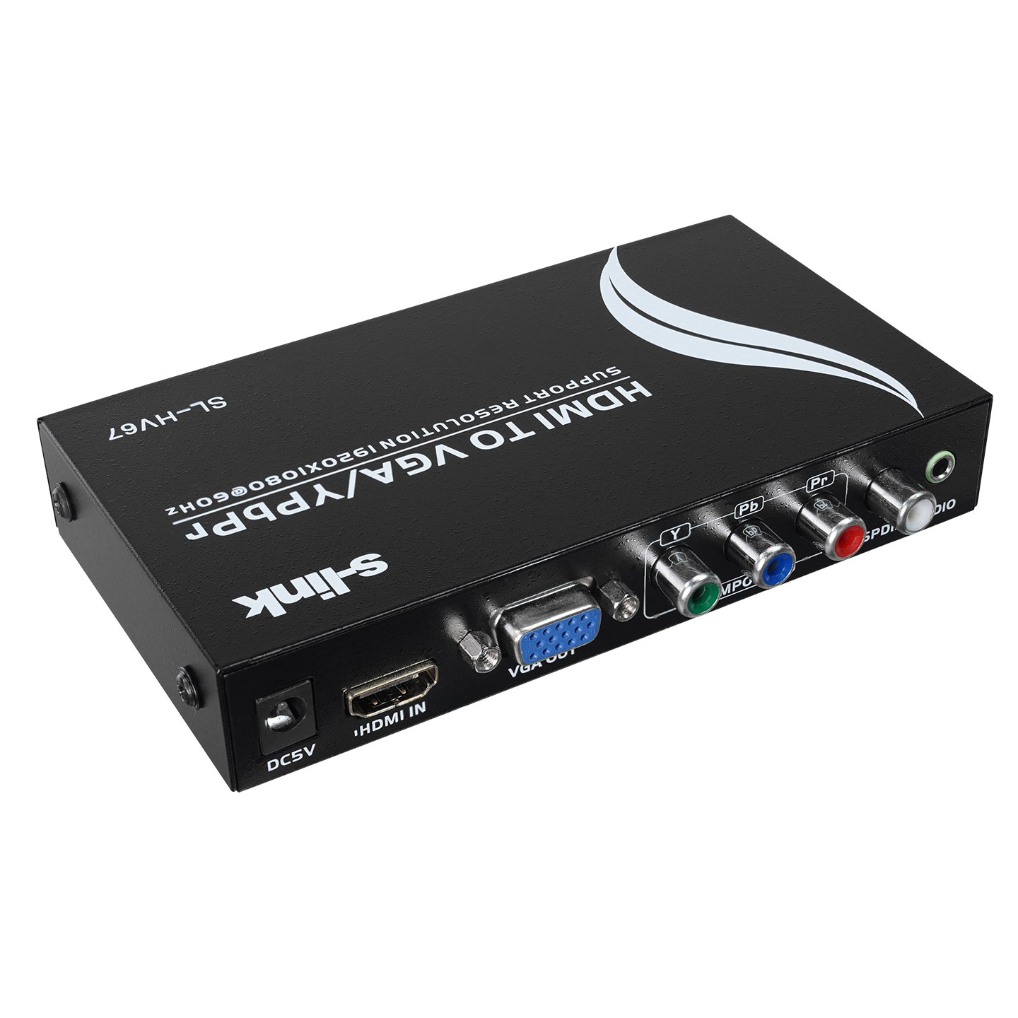 S-Link SL-HV67 Конвертер HDMI в VGA+YPBPR, чёрный (11529)