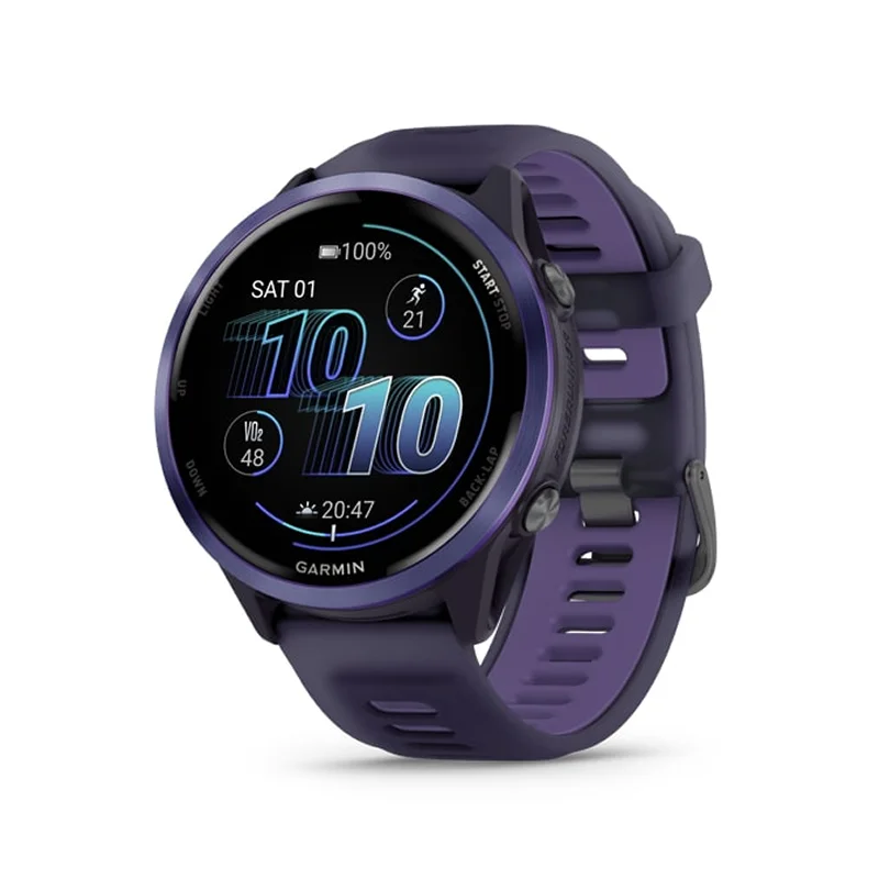 Garmin Forerunner 570 AMOLED GPS Koşu Saati - 47mm - Mor/Gri