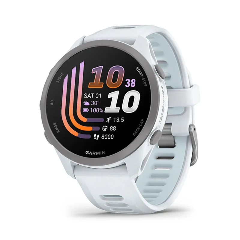 Garmin Forerunner 170 AMOLED GPS Koşu Saati - Beyaz/Bulut Mavisi