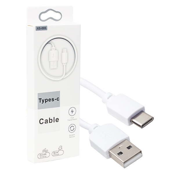 Powermaster 18848 USB to Type-C Charging Cable, 2.1A, White