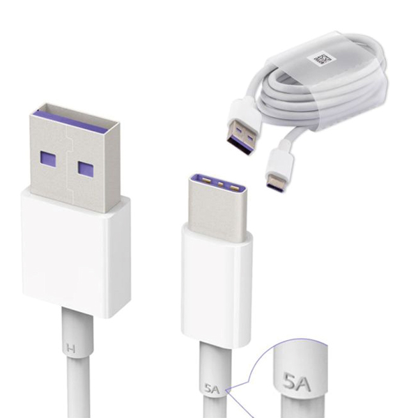 Powermaster 18299 USB Type-A to Type-C 5A Charging Cable, White, 1 Metre