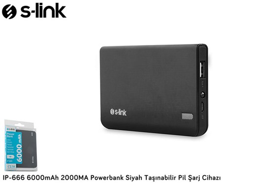 S-link IP-666 6000mAh Powerbank Siyah