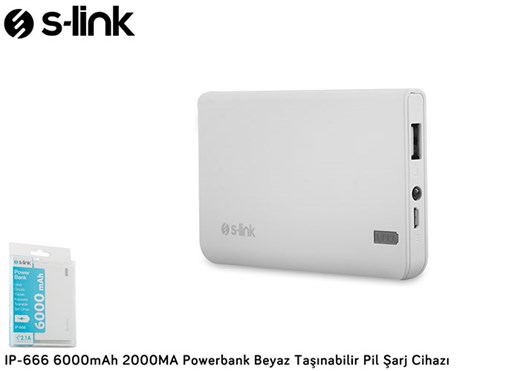 S-link IP-666 6000mAh Powerbank Beyaz