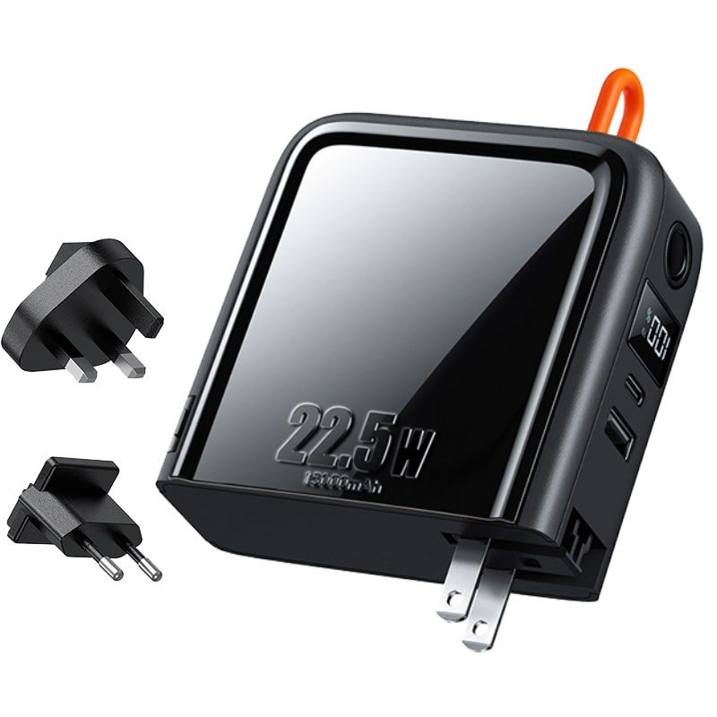 McDodo 22.5W 15000 mAh Lightning + Type-C Kablolu PowerBank - CH-1173 Black