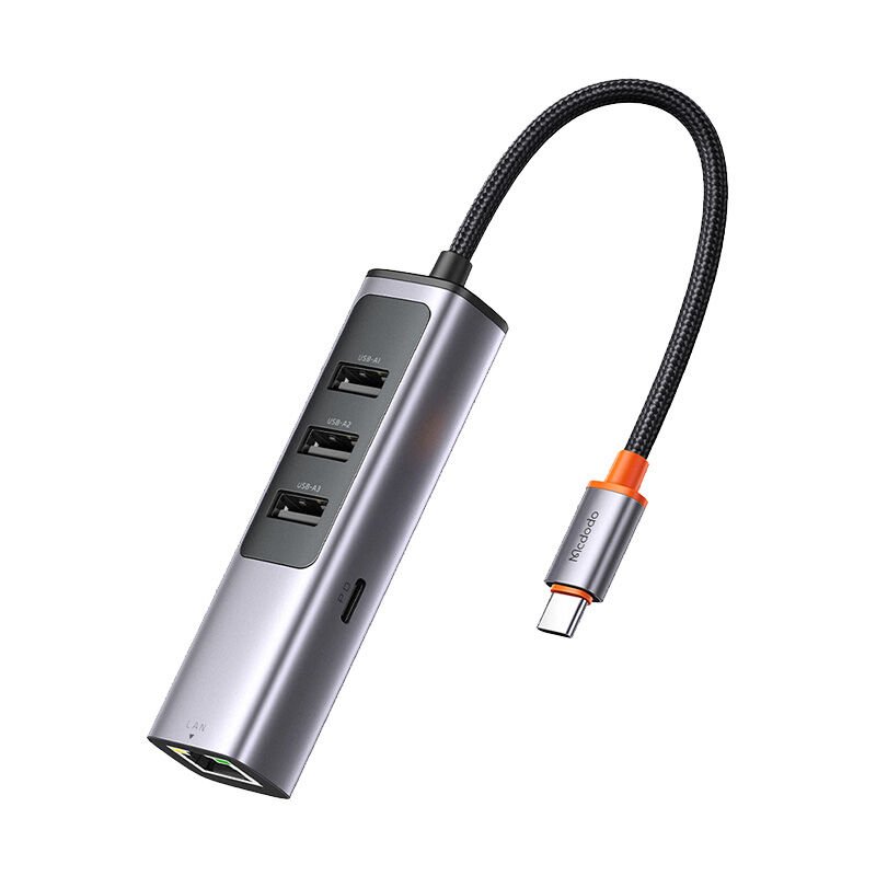 McDodo HU-1110 100w 1x Type-c + 3x USB + LAN 5in 1 Çoklayıcı Adaptör