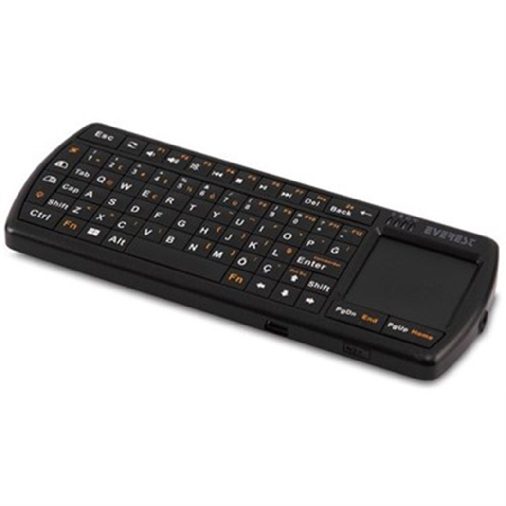Everest IPKW250FTUK Wireless Keyboard with Touchpad, Turkish Q, Black
