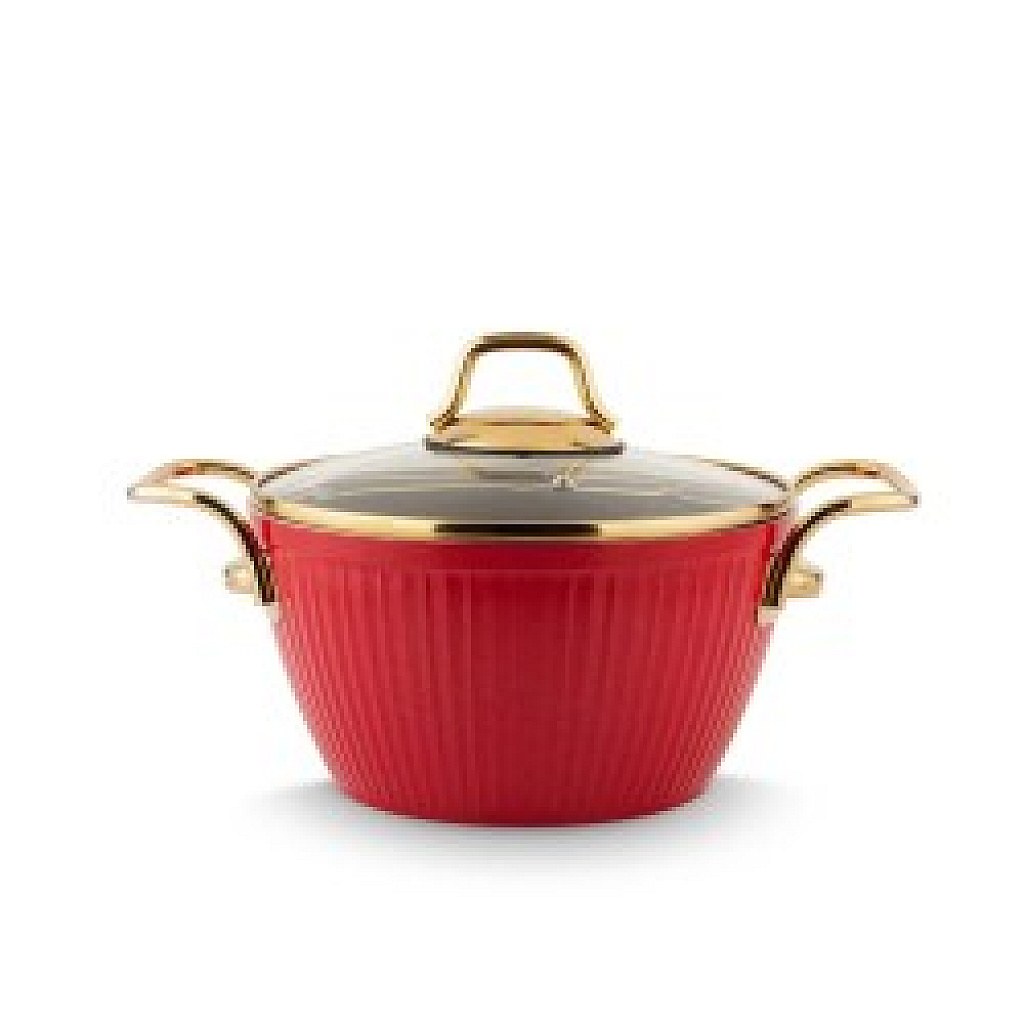 Lines Maya 24 cm Deep Granite Pot with Gold Handle