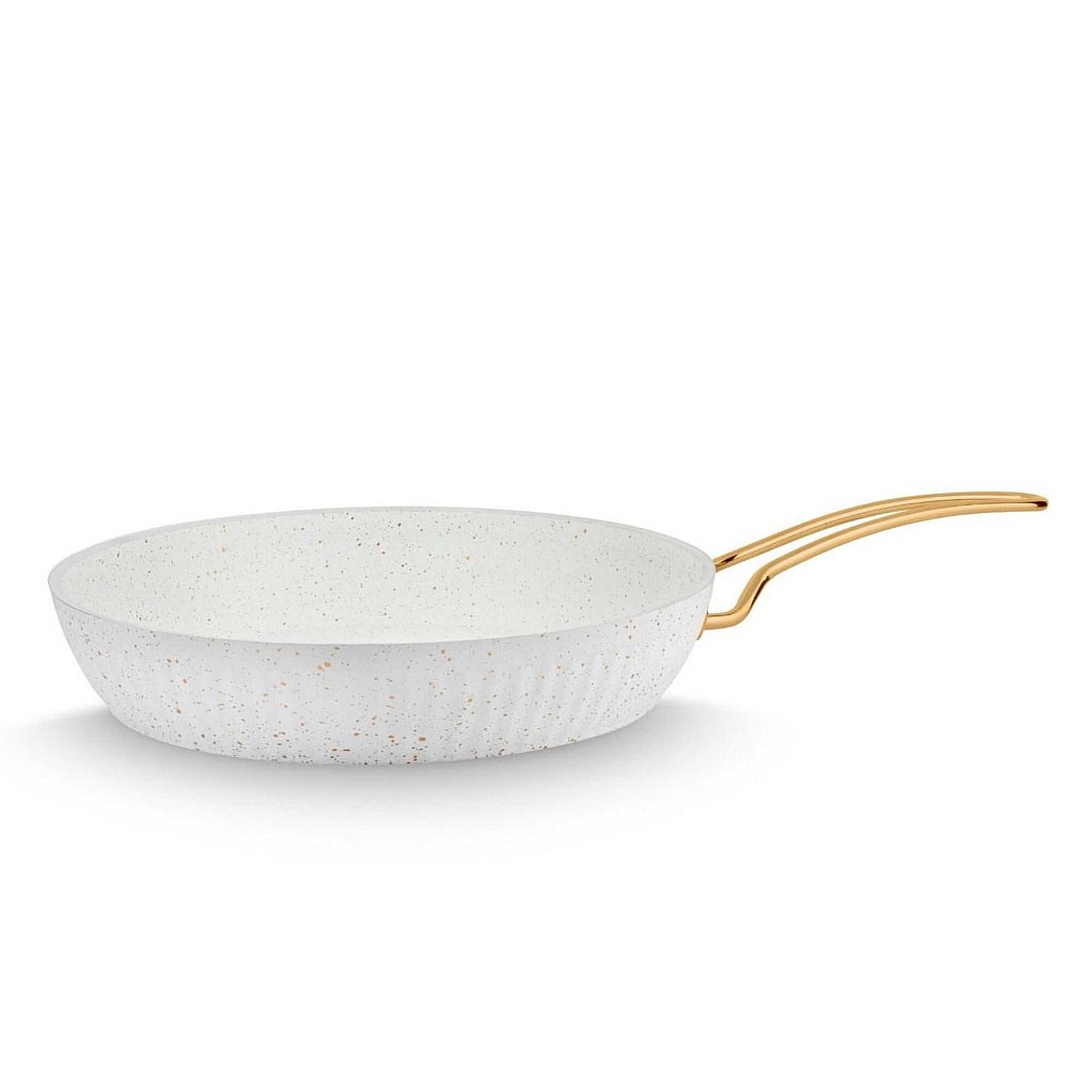 Lines Maya 26 cm Granite Pan, Gold Handle
