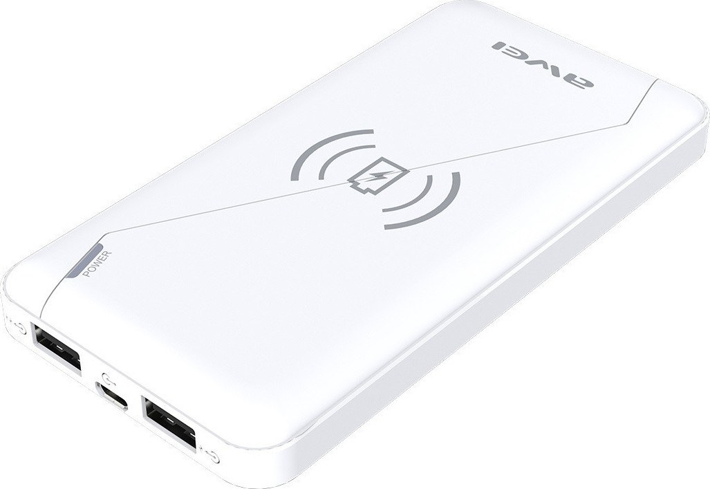 AWEI P59K 10000mAh Wireless Charging Power Bank White