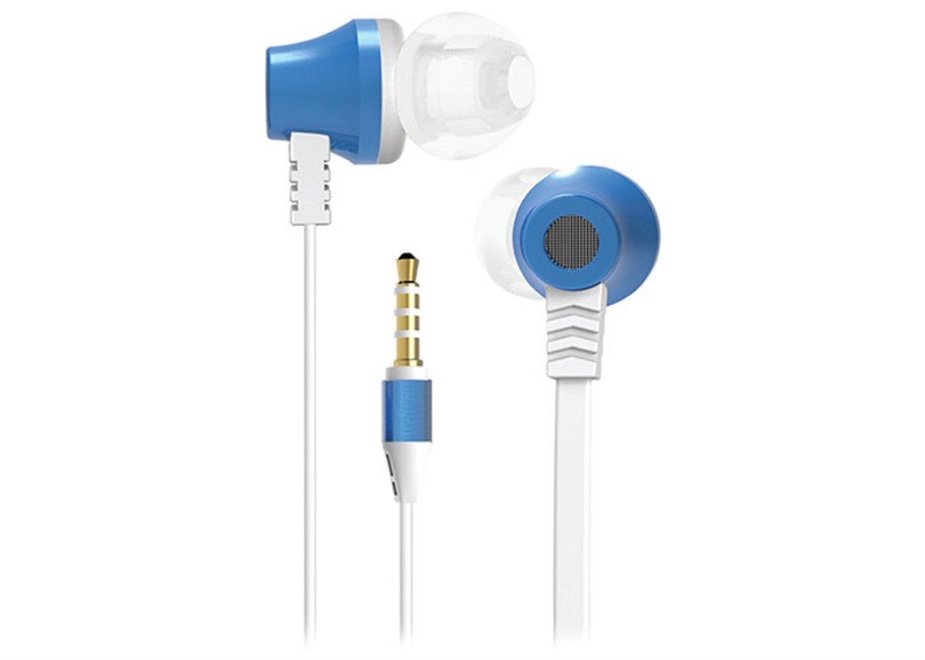 S-Link SL-KU150 Проводные внутриканальные наушники с микрофоном, белые/синие