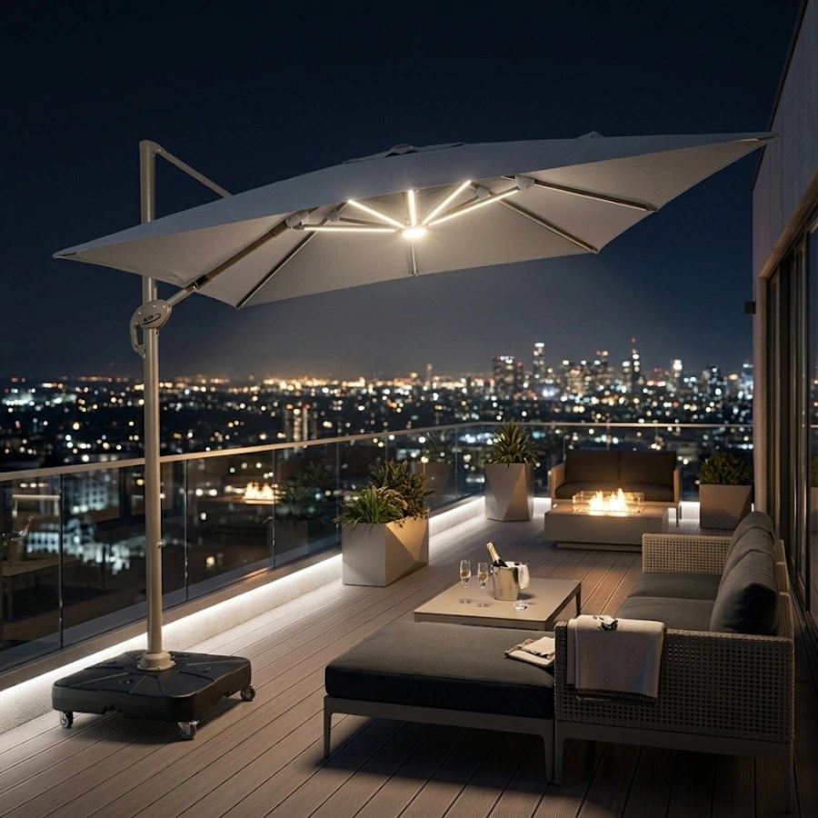 3x3 m Luxury Roman LED Umbrella S.3674