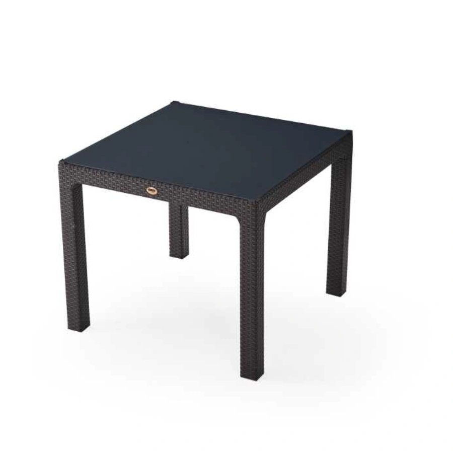 HENIVER 90X90 CAMLI MASA KAHVE-GRI