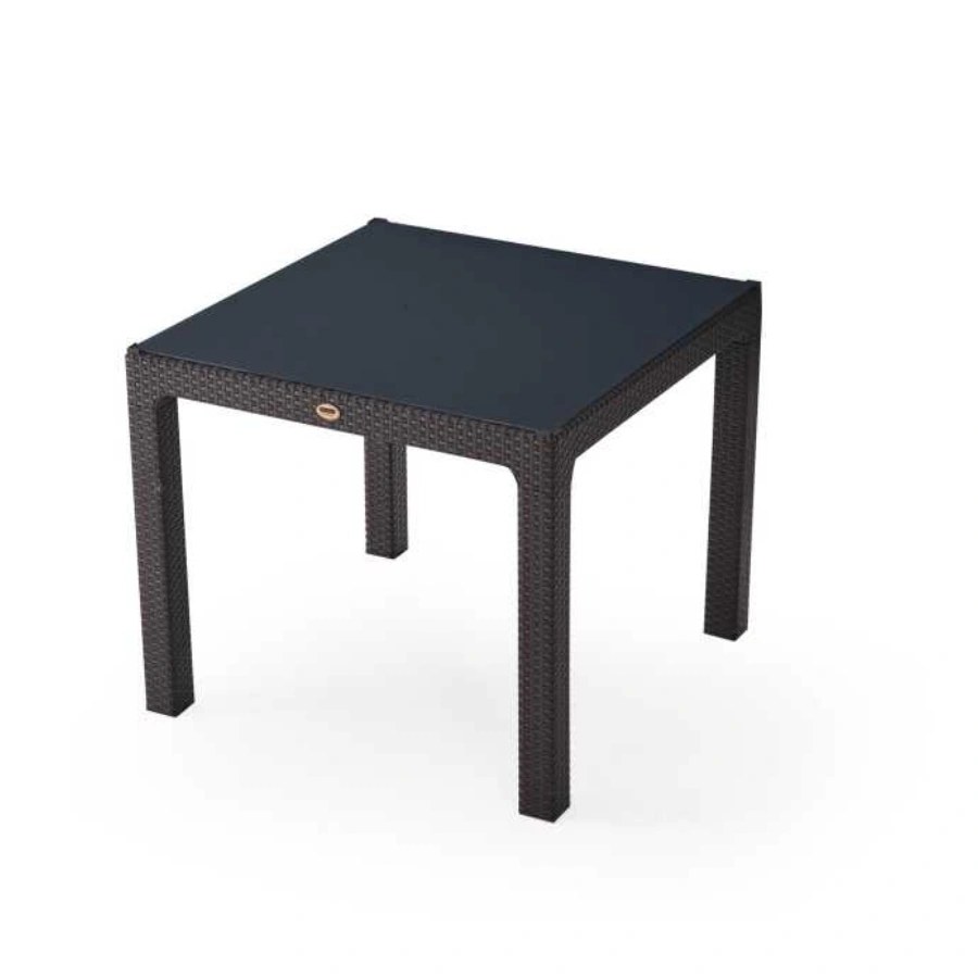 HENIVER 90X90 CAMLI MASA KAHVE-GRI
