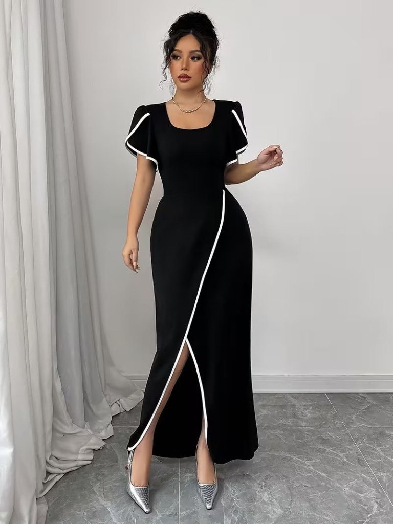 Girince 186053 — длинное женское платье с короткими рукавами