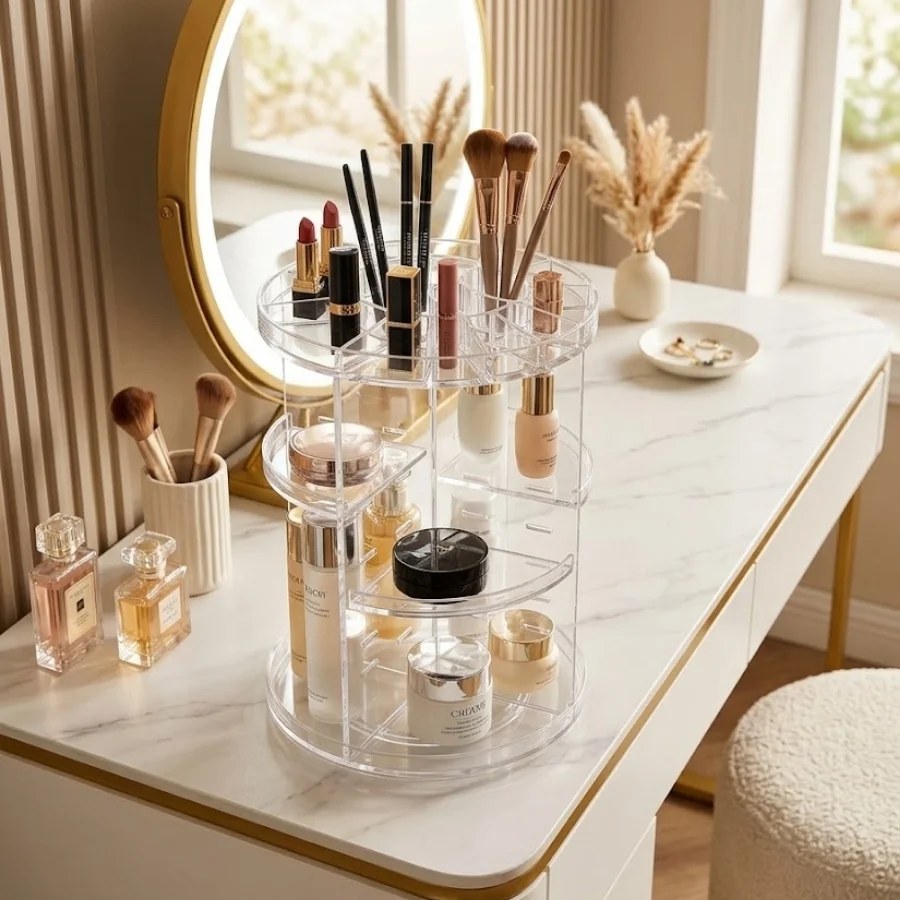 ETM BX-80006 Rotating Makeup Organizer, 8-Piece Set