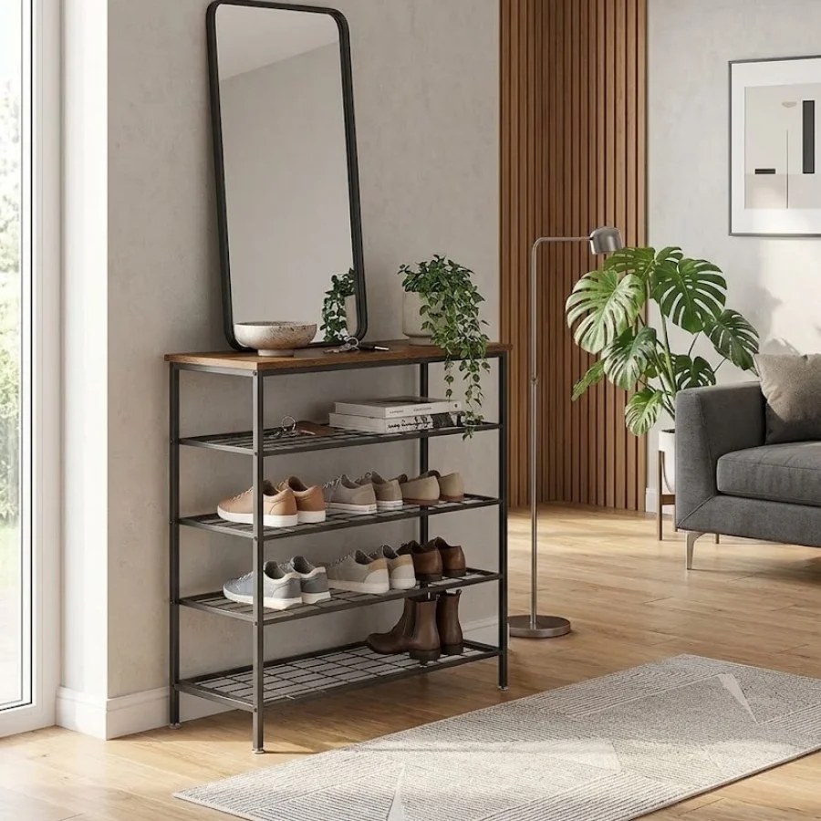 ETM YP-703 4-Compartment Wooden Shoe Cabinet