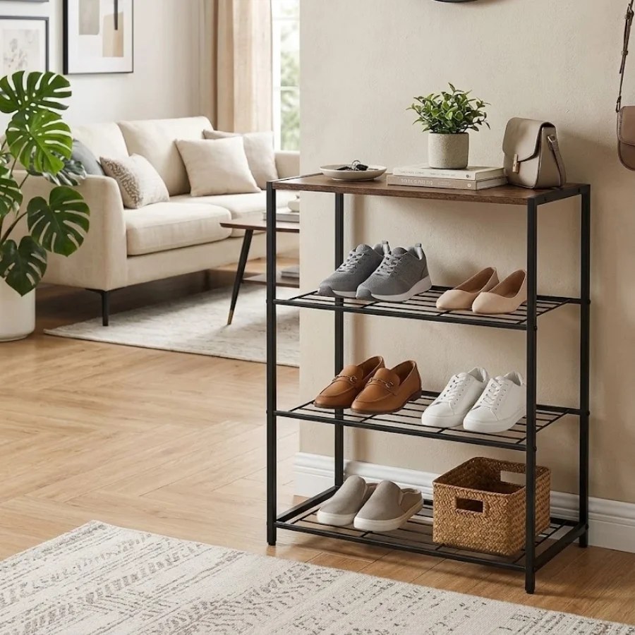 ETM YP702 3-Compartment Wooden Shoe Cabinet