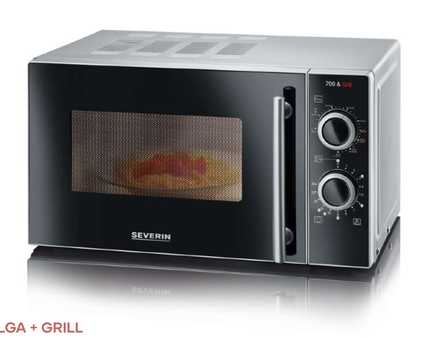Severin MW 7771 20 L 700 W Mikrodalga + Grill Fırın Siyah Inox