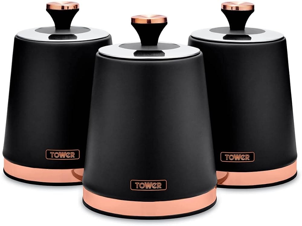 Tower Cavaletto T826131BLK 3'lü Saklama Kabı Seti 1,3 L Siyah