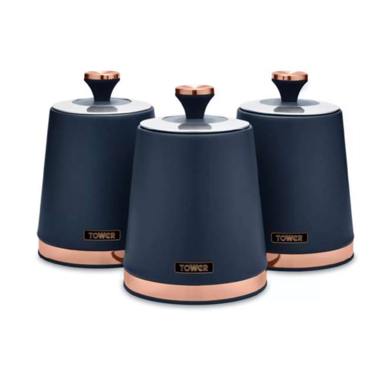 Tower Cavaletto T826131MNB 3'lü Saklama Kabı Seti 1,3 L Gece Mavisi