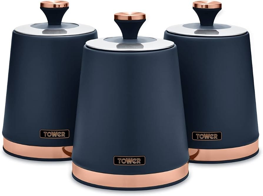 Tower Cavaletto T826131MNB 3'lü Saklama Kabı Seti 1,3 L Gece Mavisi