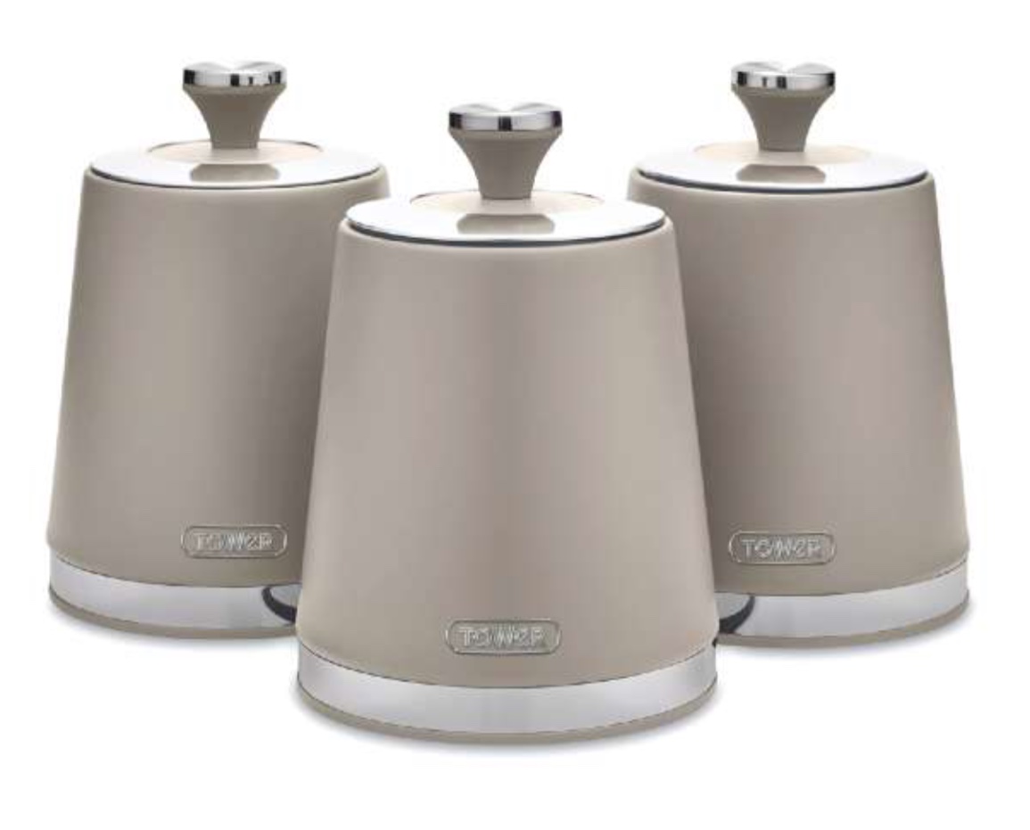 Tower Cavaletto T826131MSH 3'lü Saklama Kabı Seti 1,3 L Latte
