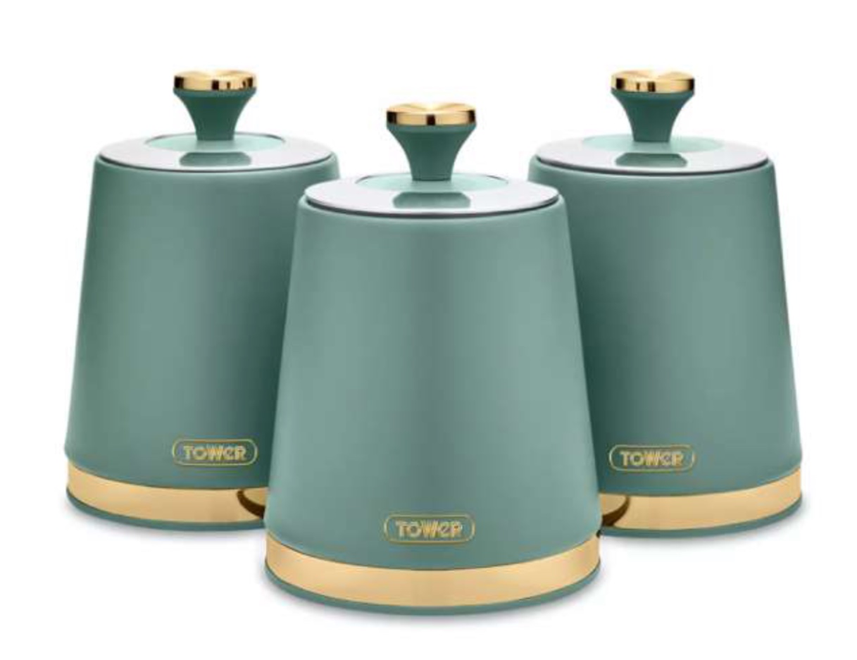Tower Cavaletto T826131JDE 3'lü Saklama Kabı Seti 1,3 L Yeşim Yeşili