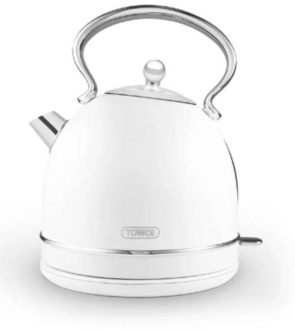 Tower Heritage Dome T10076WHT Su Isıtıcısı 1,7 L 3 kW