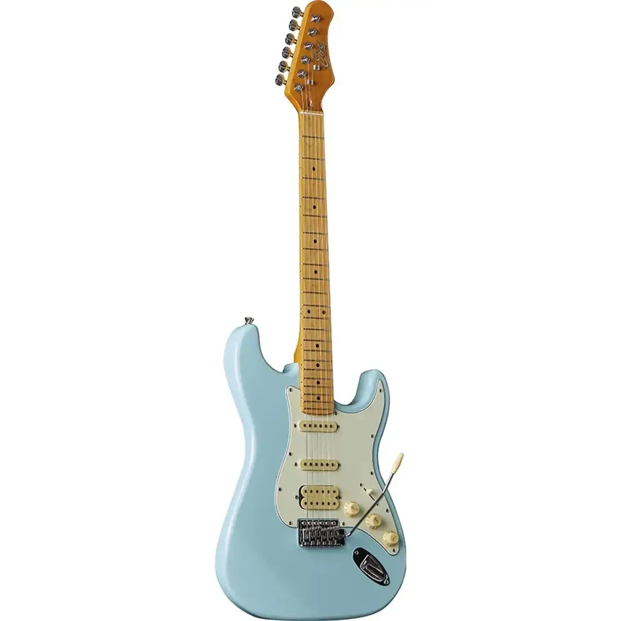 Eko ST-351 Stratocaster Electric Guitar, Daphne Blue, 650 mm
