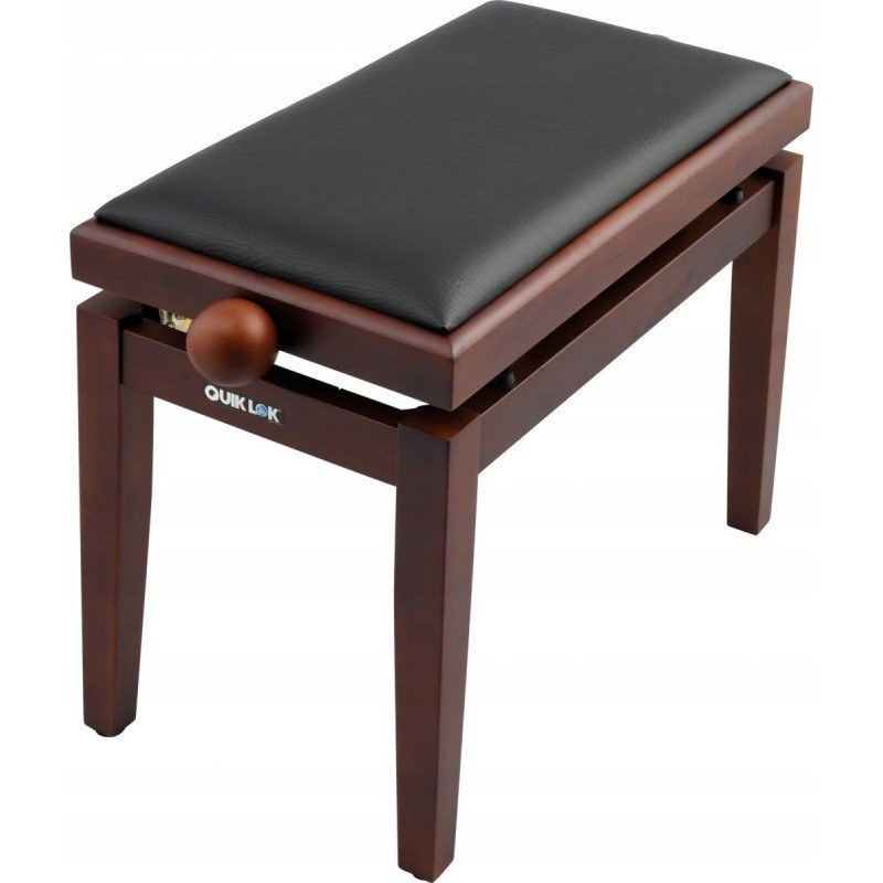 Quik Lok PB/100WNS Adjustable Wooden Piano Bench, Matte Walnut
