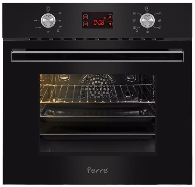 Ferre 8002BE7-LDGBL Built-in Oven, Black Glass, 7 Functions