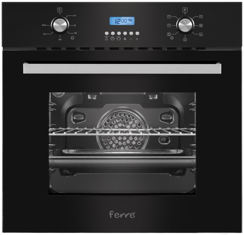 Ferre 7002BE7-LDGBL 7-Function Built-in Oven, Black Glass