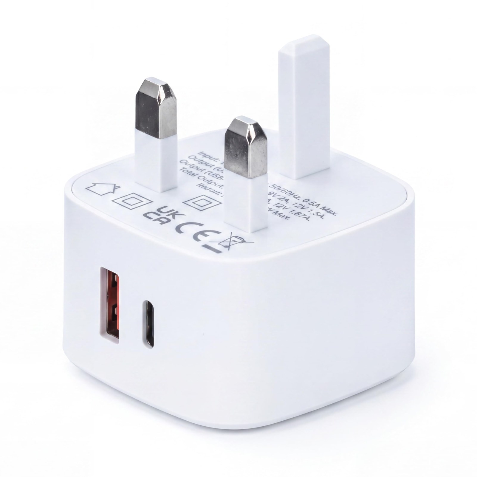 Status ST S2USBPLUGFW1PK10, белое зарядное устройство 3A 20W с USB-A и USB-C