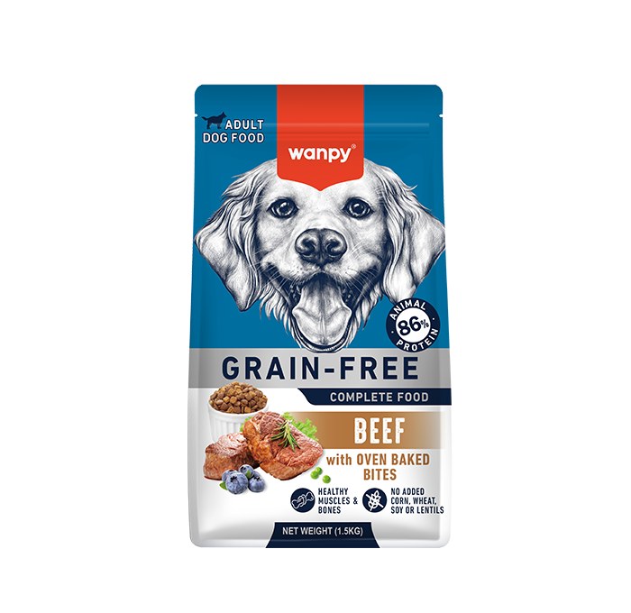 Wanpy Grain Free Complete Food For Adult Dog Beef Recipe 1,5kg