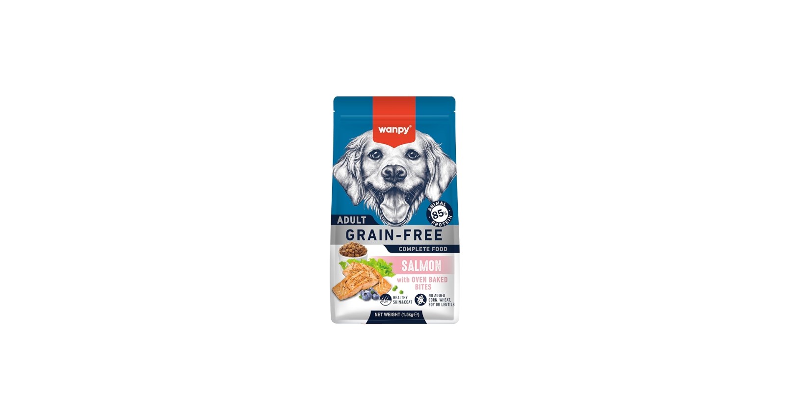 Wanpy Grain Free Complete Food For Adult Dog Salmon Recipe 1,5kg