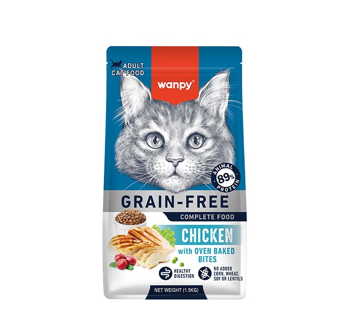 Wanpy Grain Free Complete Food For Adult Cat Chicken Recipe 1,5kg