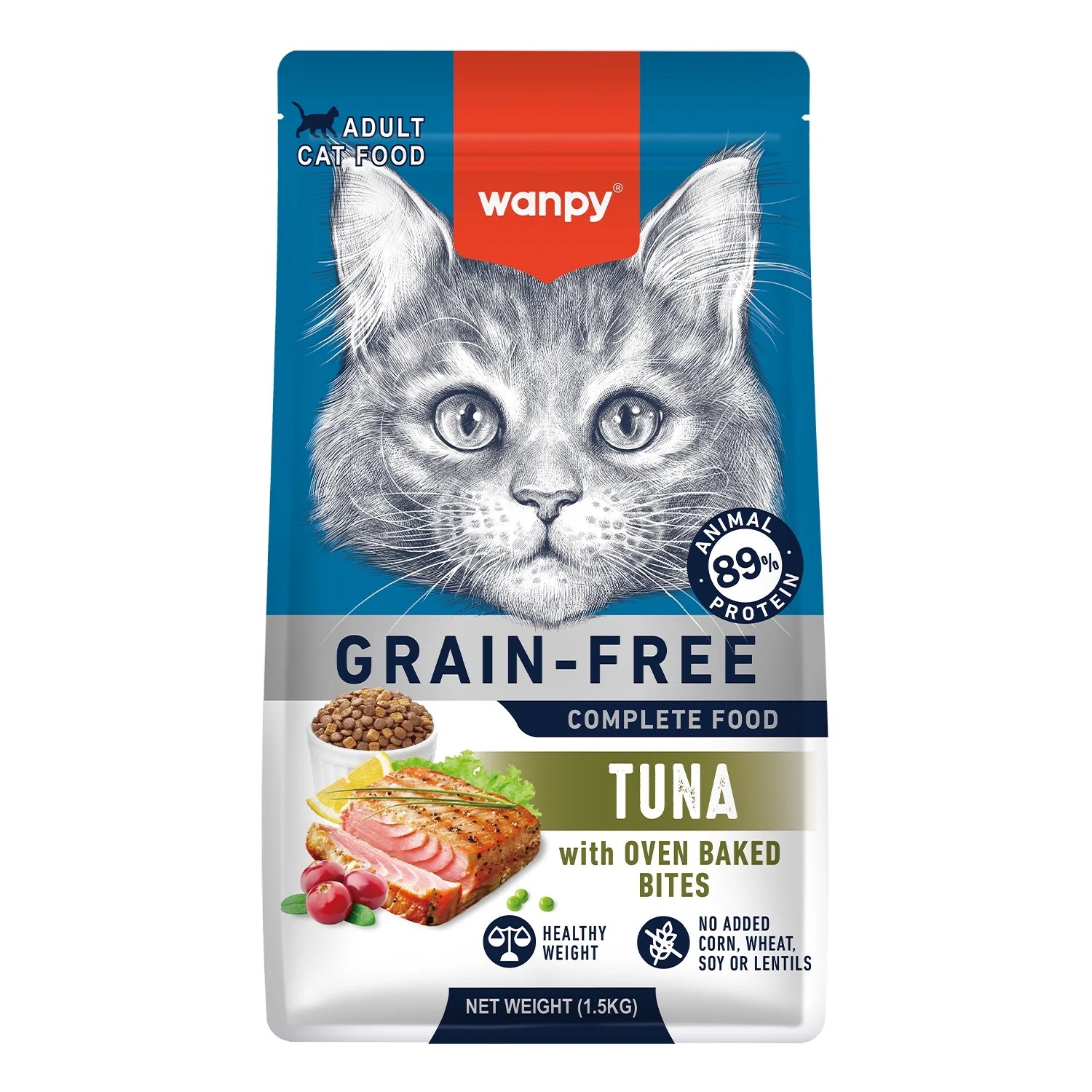 Wanpy Grain Free Complete Food For Adult Cat Tuna Recipe 1,5kg