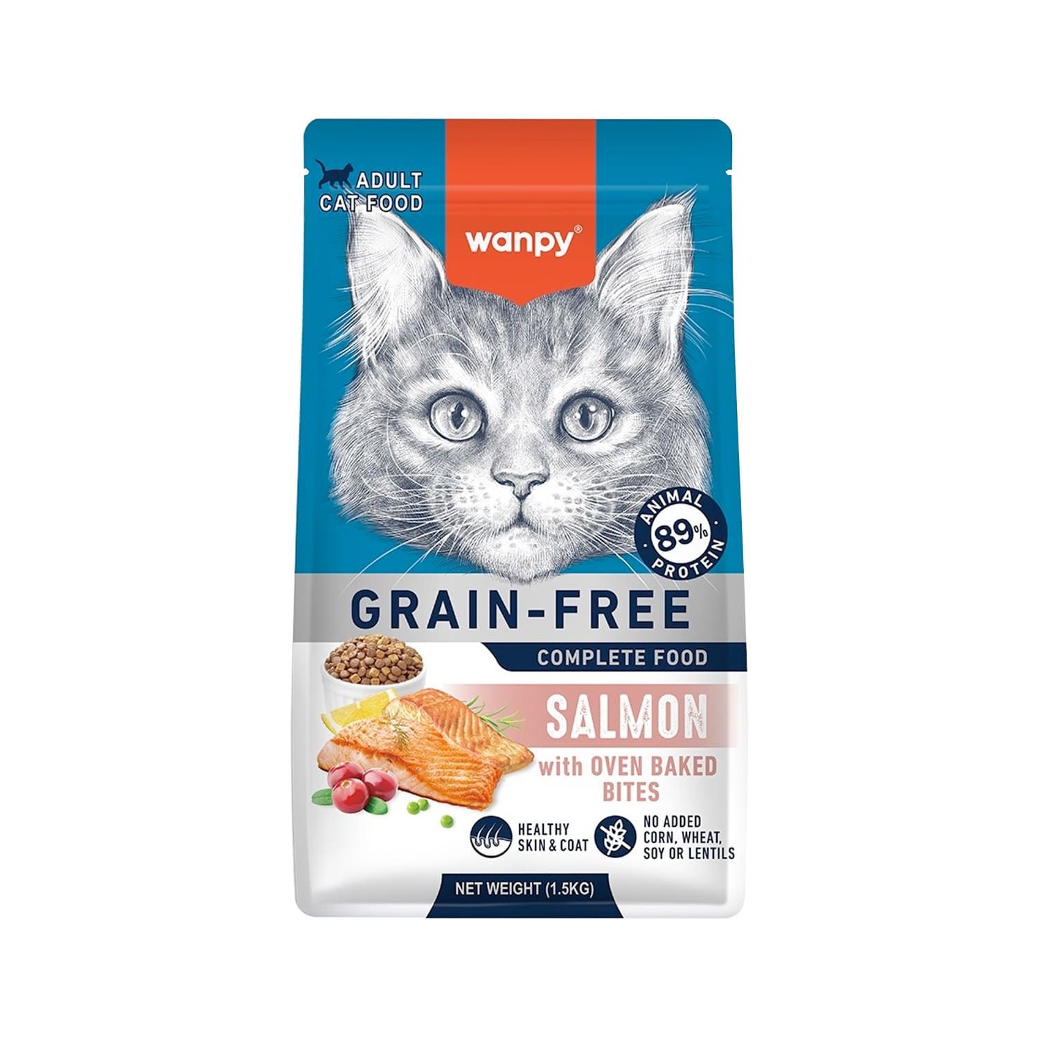Wanpy Grain Free Complete Food For Adult Cat Salmon Recipe 1,5kg