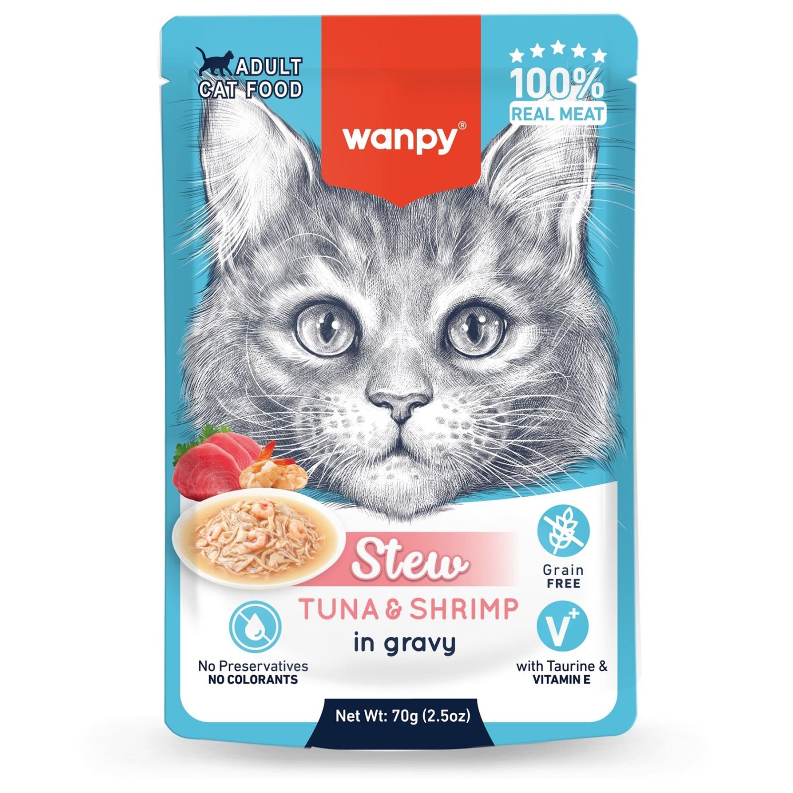 Wanpy Stew Series Tuna & Shrimp Wet Cat Food 70 g