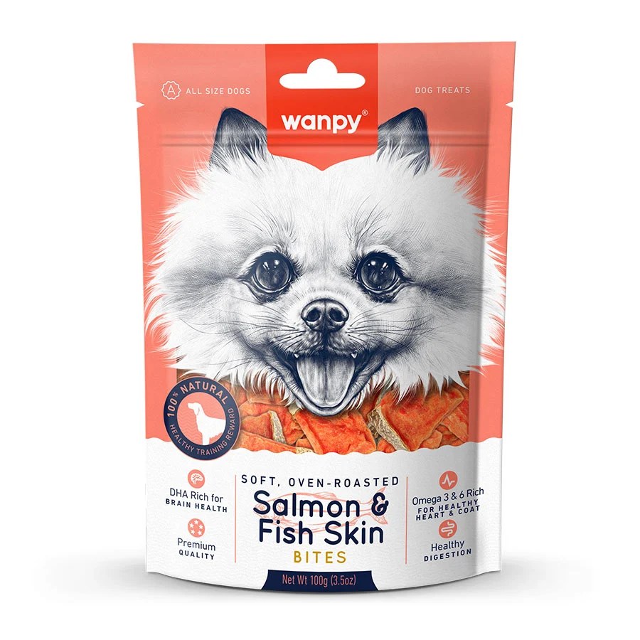 WANPY SOFT SALMON & FISHSKIN BITES 100 g