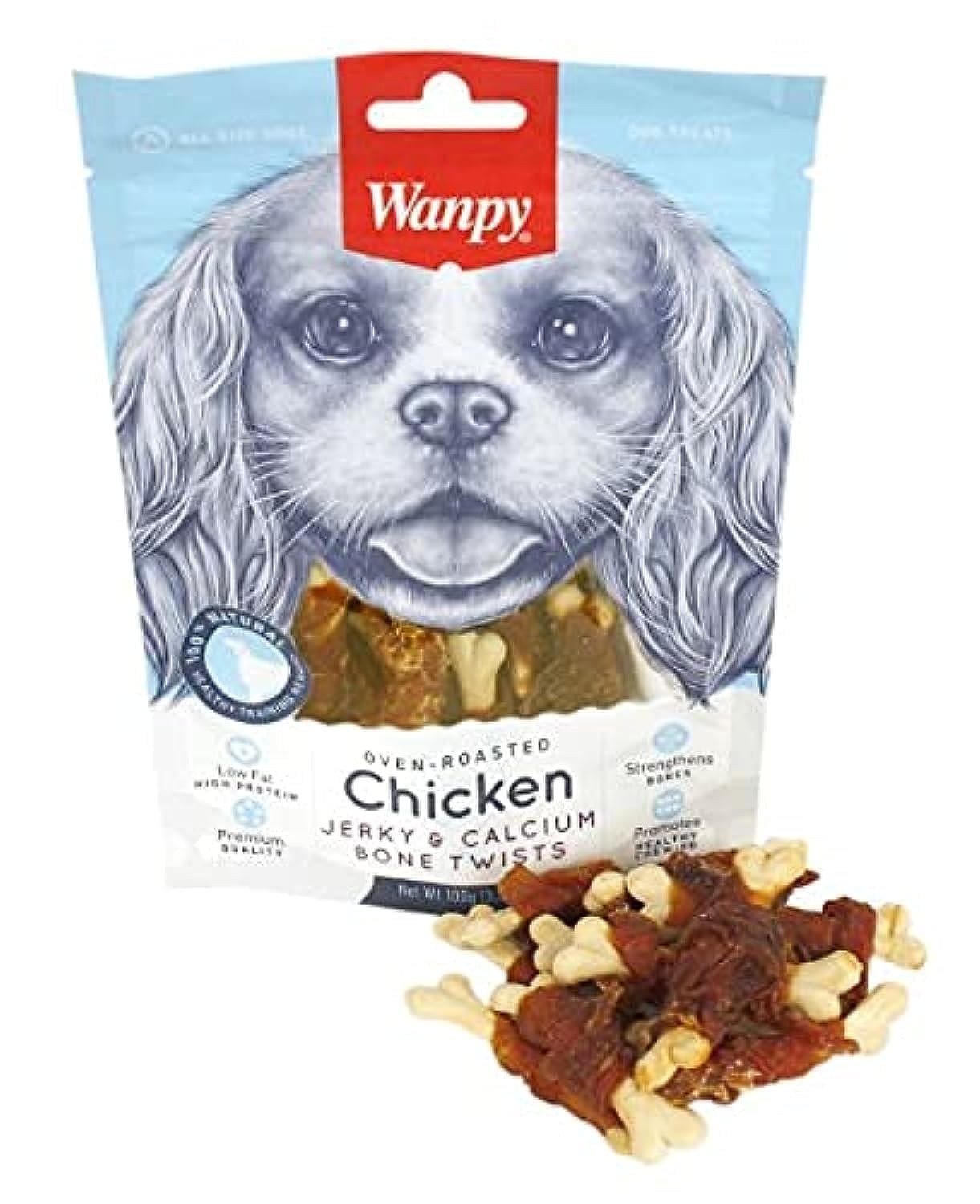 Wanpy Chicken Jerky & Calcium Bone Twists 100 g Dog Treats