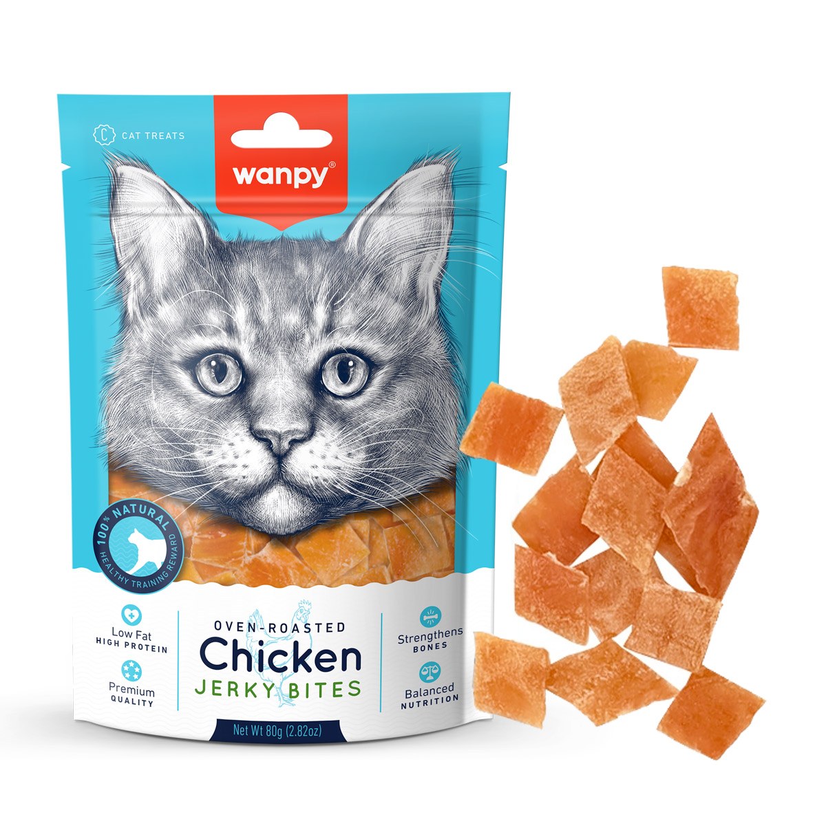 Wanpy Chicken Jerky Bites 80 g Dog Treats