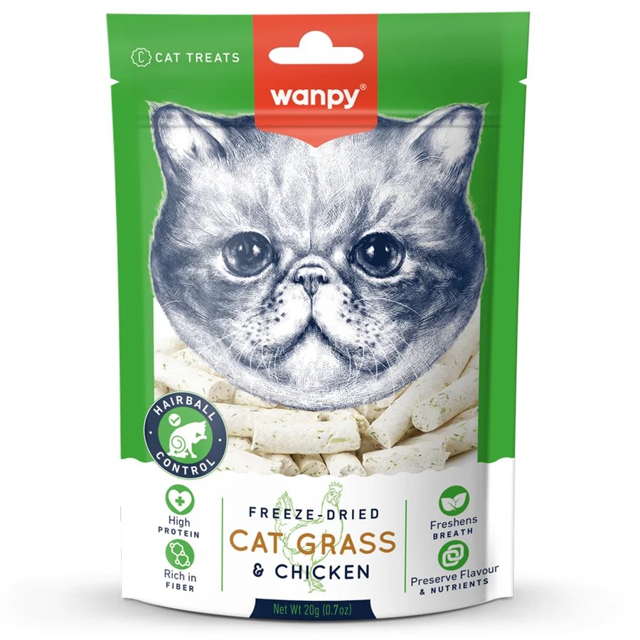 Wanpy Freeze Dried Cat Grass & Chicken Cat Treats 20 g