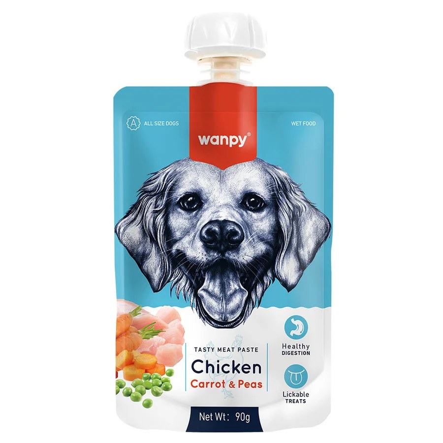 Wanpy Chicken, Carrot & Peas Wet Dog Food 90 g