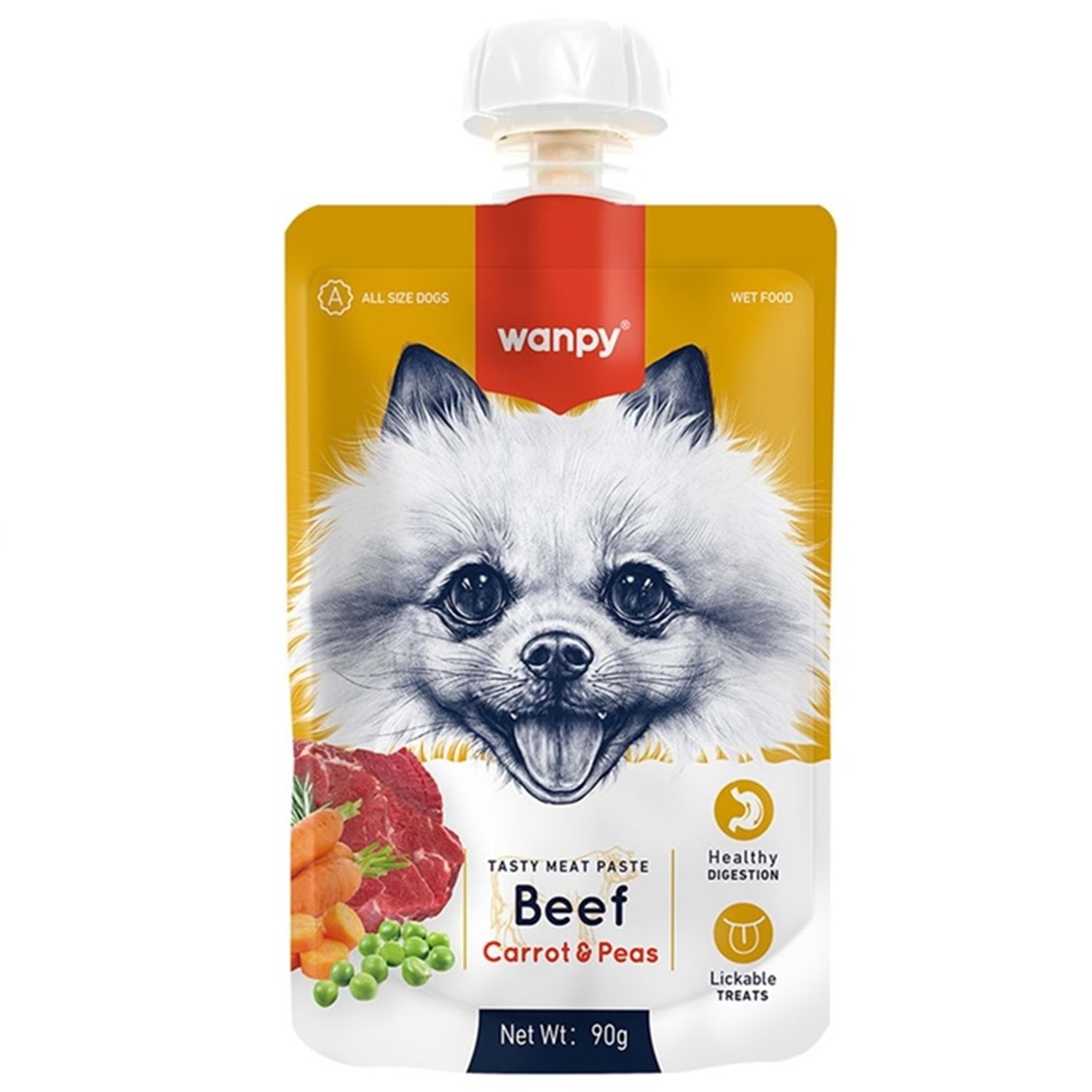 Wanpy Beef with Carrot & Pea Wet Dog Food 90 g