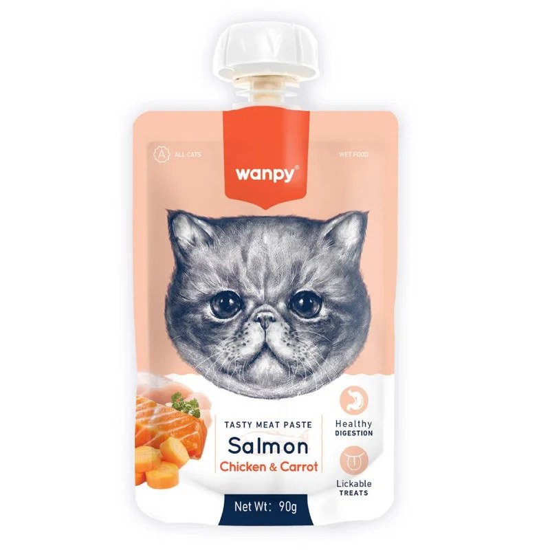 Wanpy Salmon with Chicken & Carrot Wet Cat Food 90 g