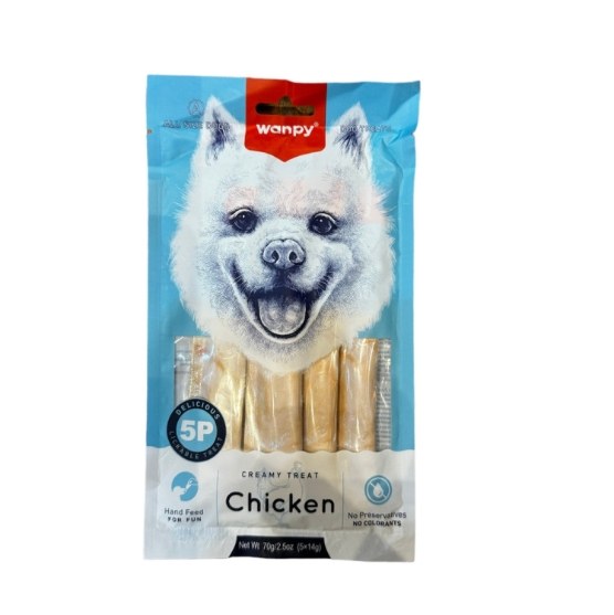 Wanpy Chicken Lickable Dog Treats, 14 g, 5 Pieces